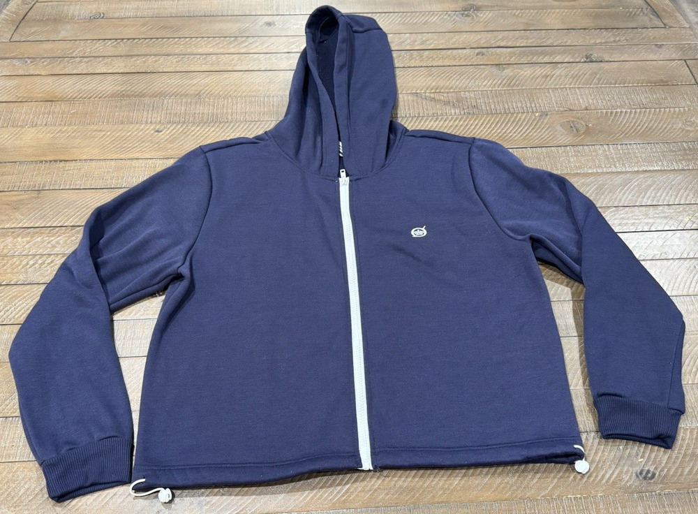 Born Outdoors Performance Hoodie Women's Navy Blue & White Nautical- Size L